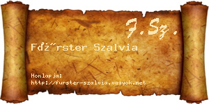 Fürster Szalvia névjegykártya